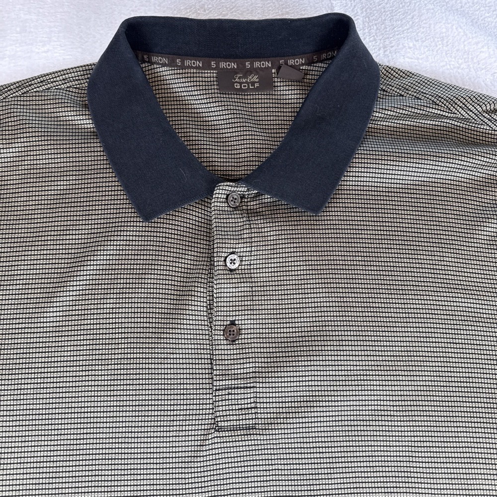 Tasso Elba Golf Mens Gold & Black‎ Short Sleeve Pullover Polo Shirt Size XL
